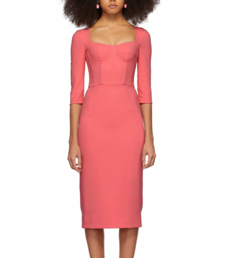 Pink Crepe Bustier Dress