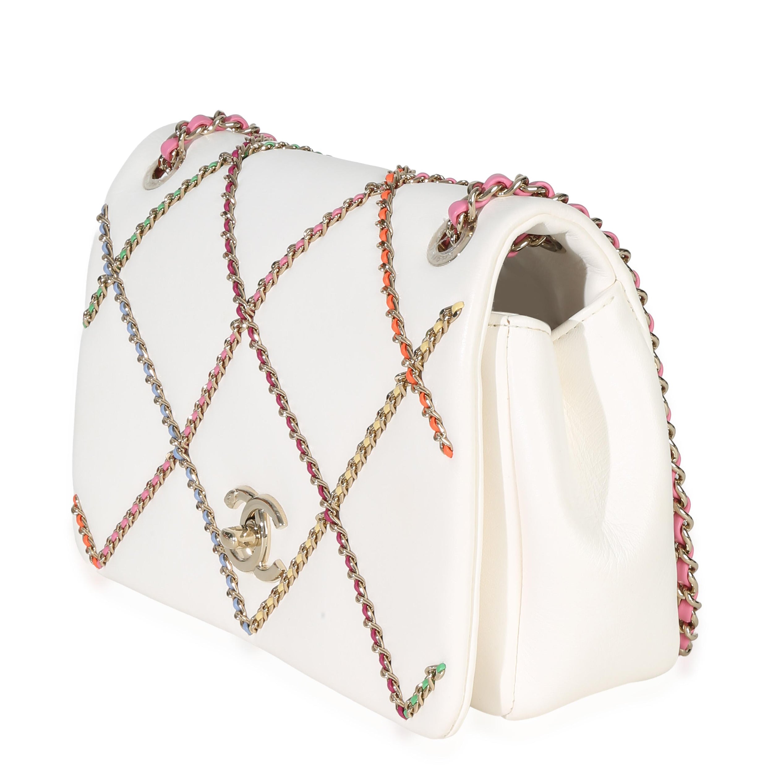 Chanel Lambskin Multicolor Chain Intertwined Small Flap Bag
