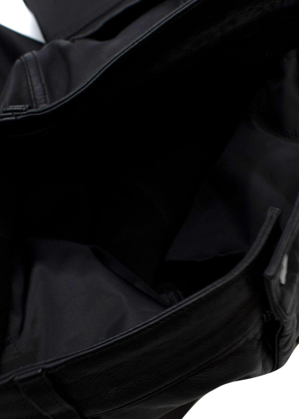black cropped leather trousers