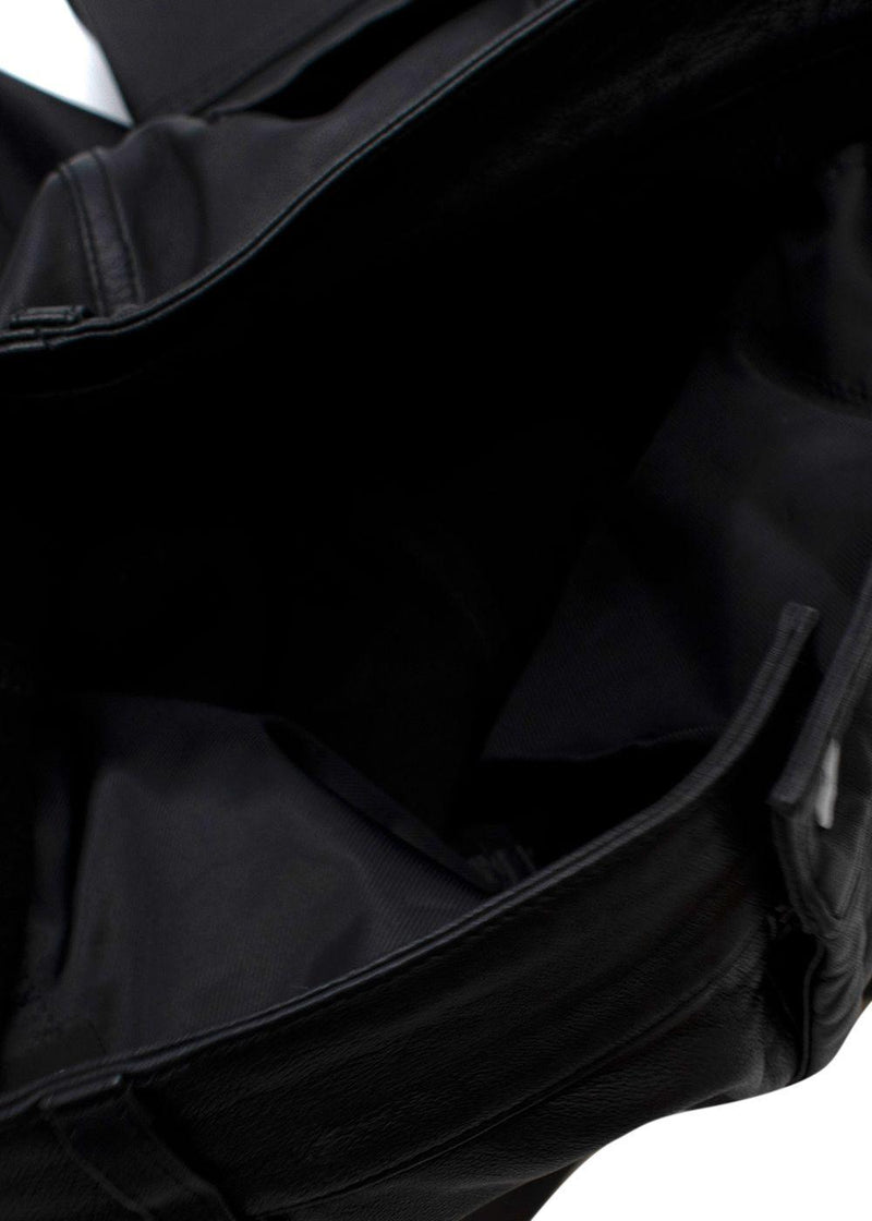black cropped leather trousers