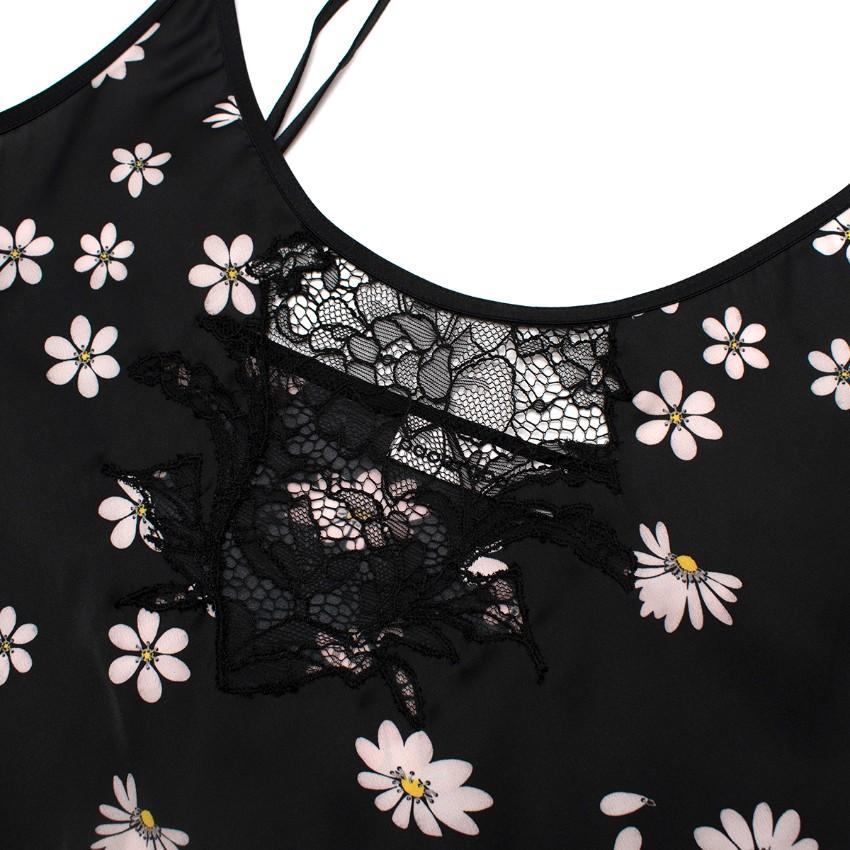 Paco Rabanne Lace Panel Daisy Print Cami Dress