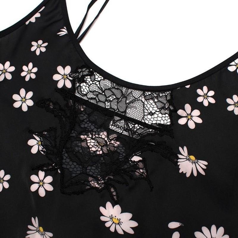 Paco Rabanne Lace Panel Daisy Print Cami Dress