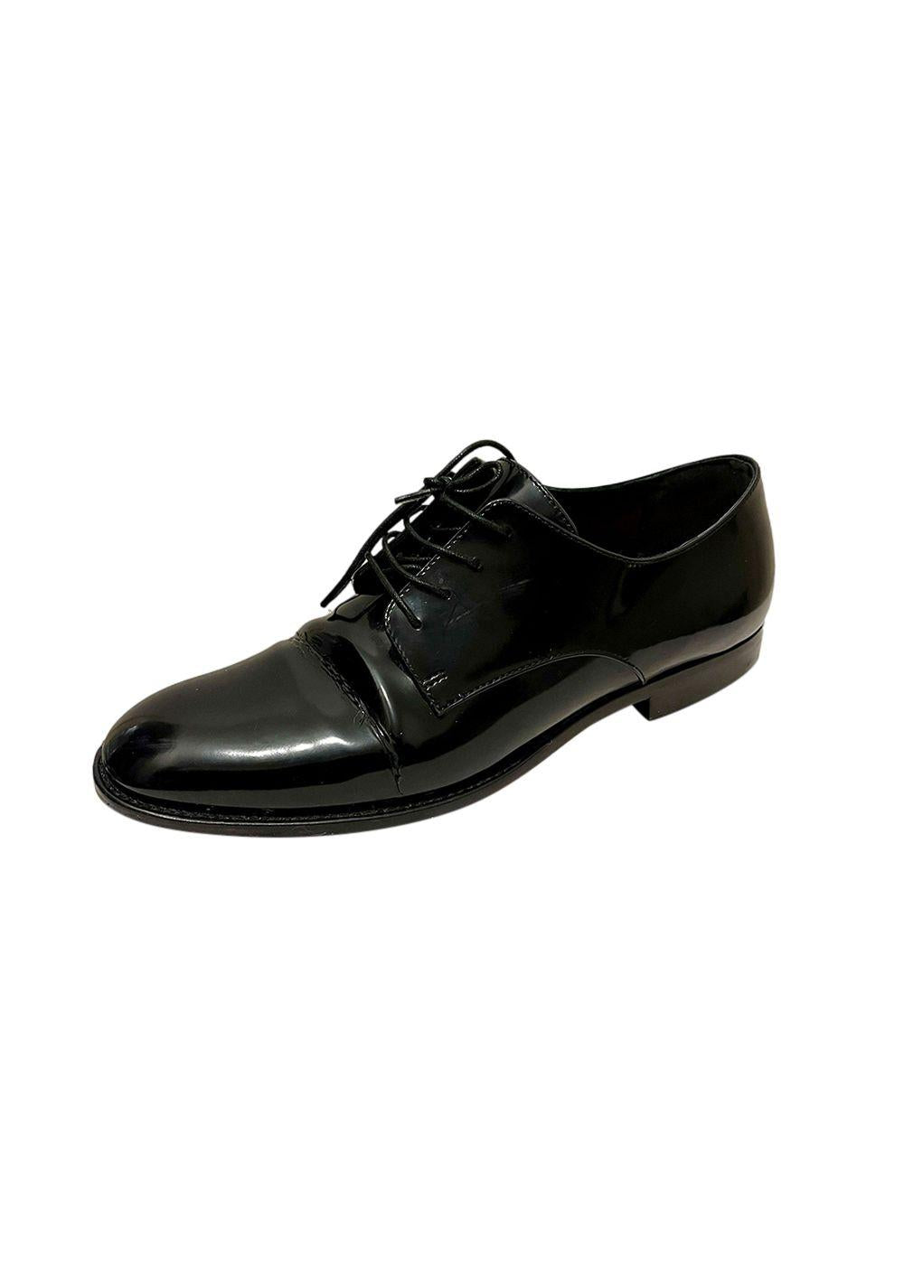 Brushed Calfskin Black Derby Shoes