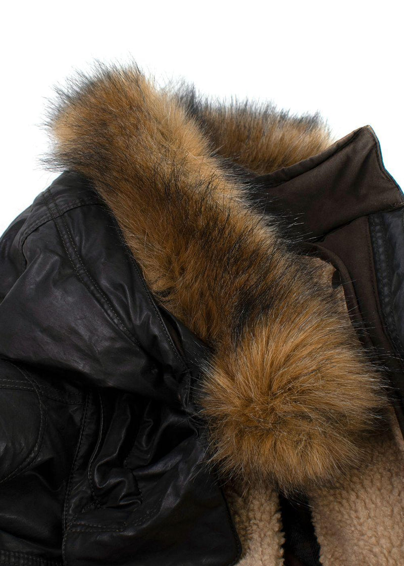 Matchless Waxed Cotton Biker Jacket with Fur Hood