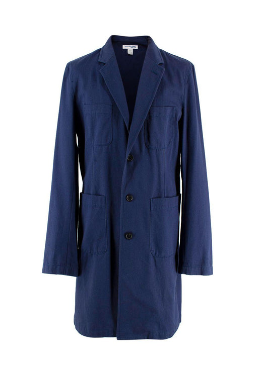 Comme Des Garcons Navy Unlined Longline Trench Coat