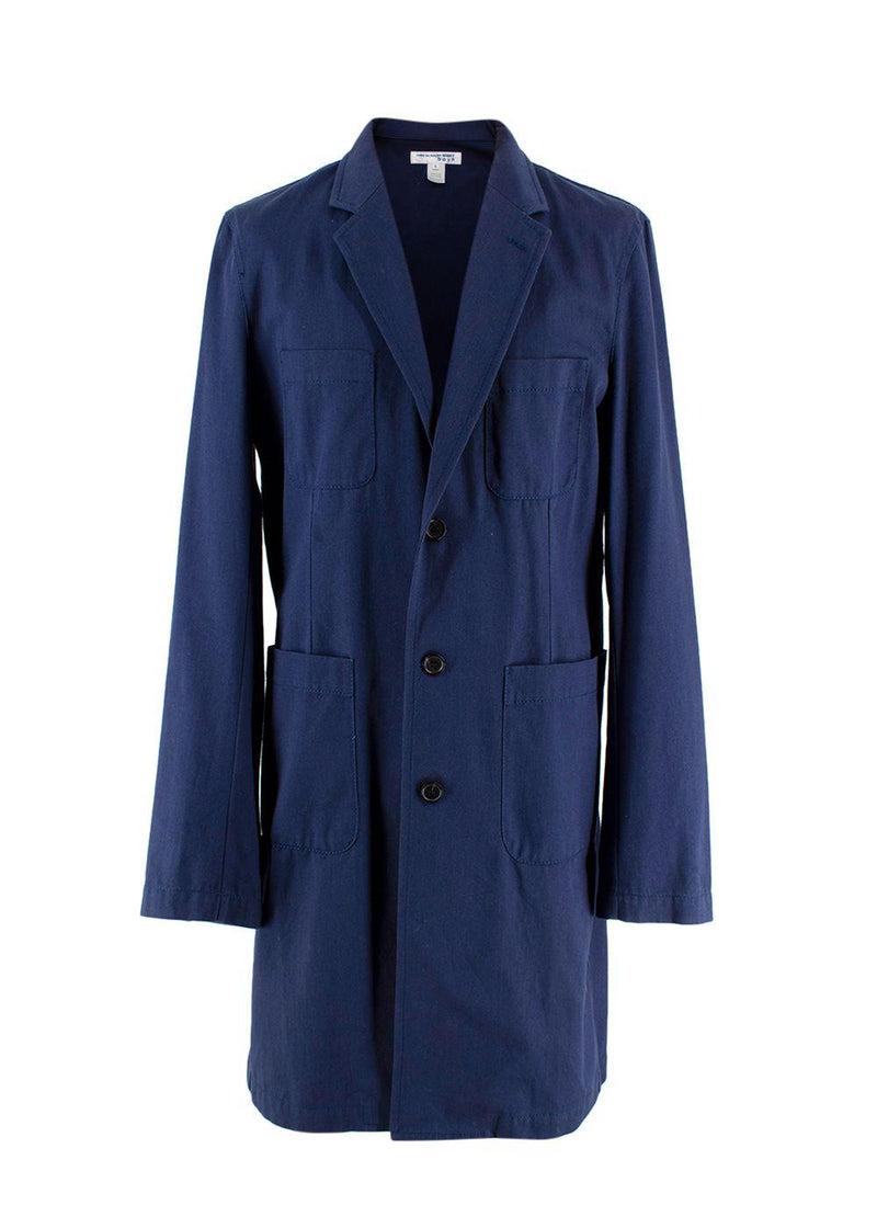 Comme Des Garcons Navy Unlined Longline Trench Coat