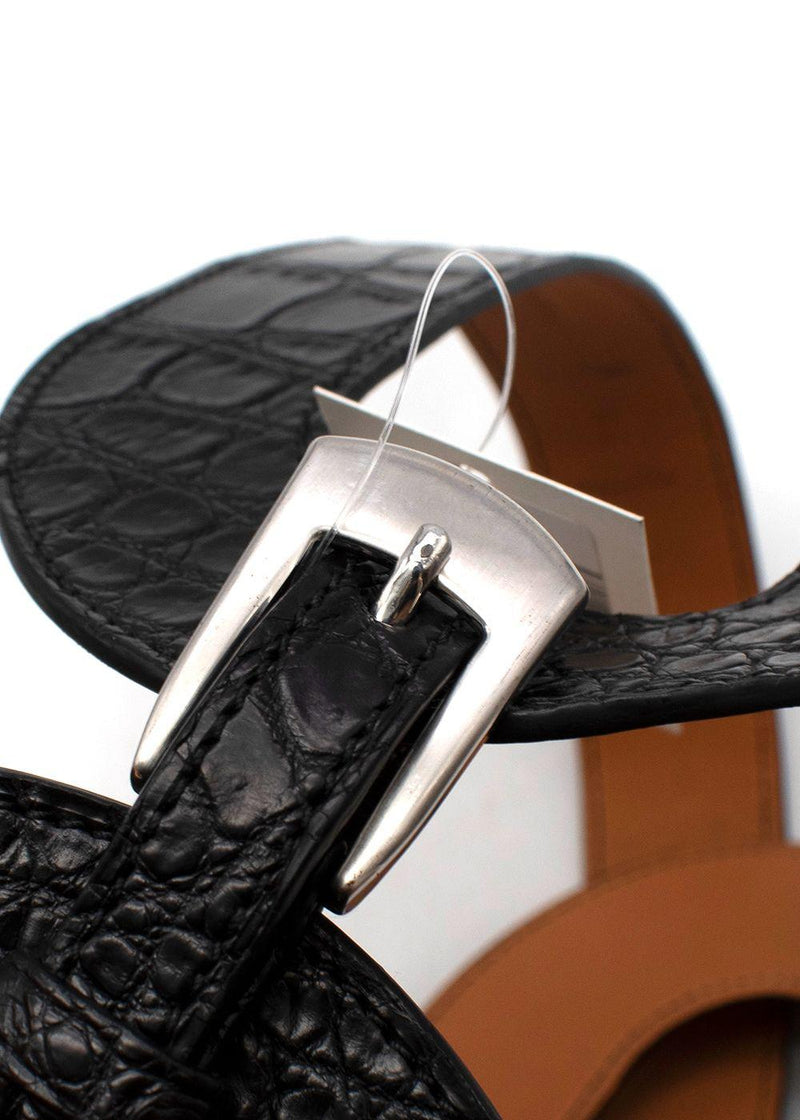 Maison Vaincourt Black crocodile waspie belt 75 - no cites