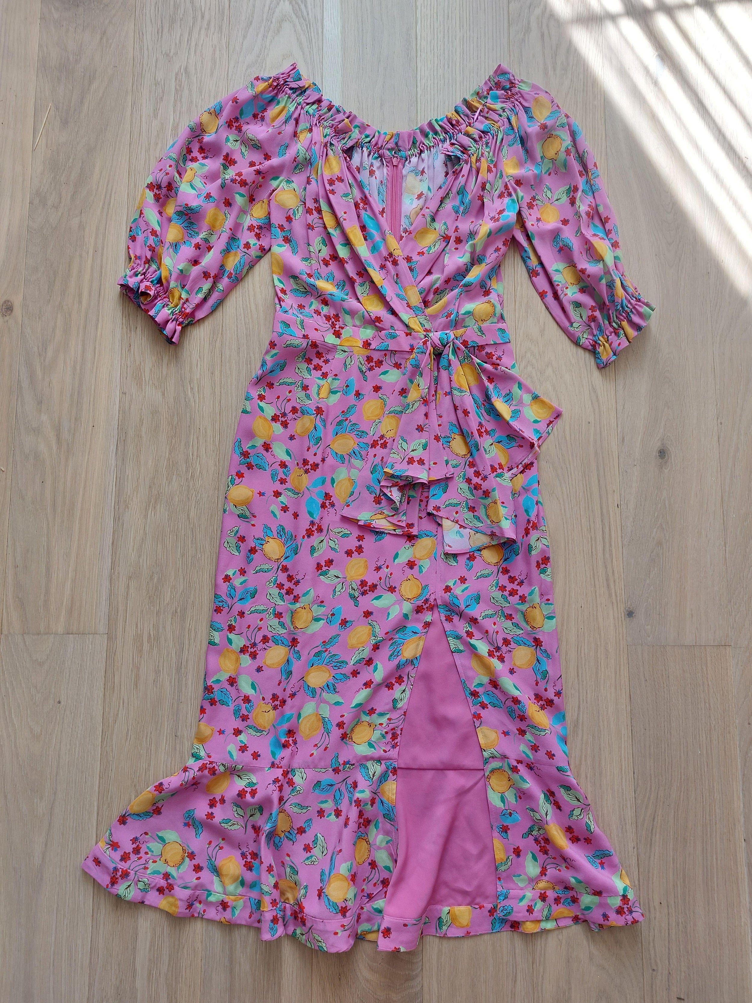 Saloni Pink Floral Olivia Dress