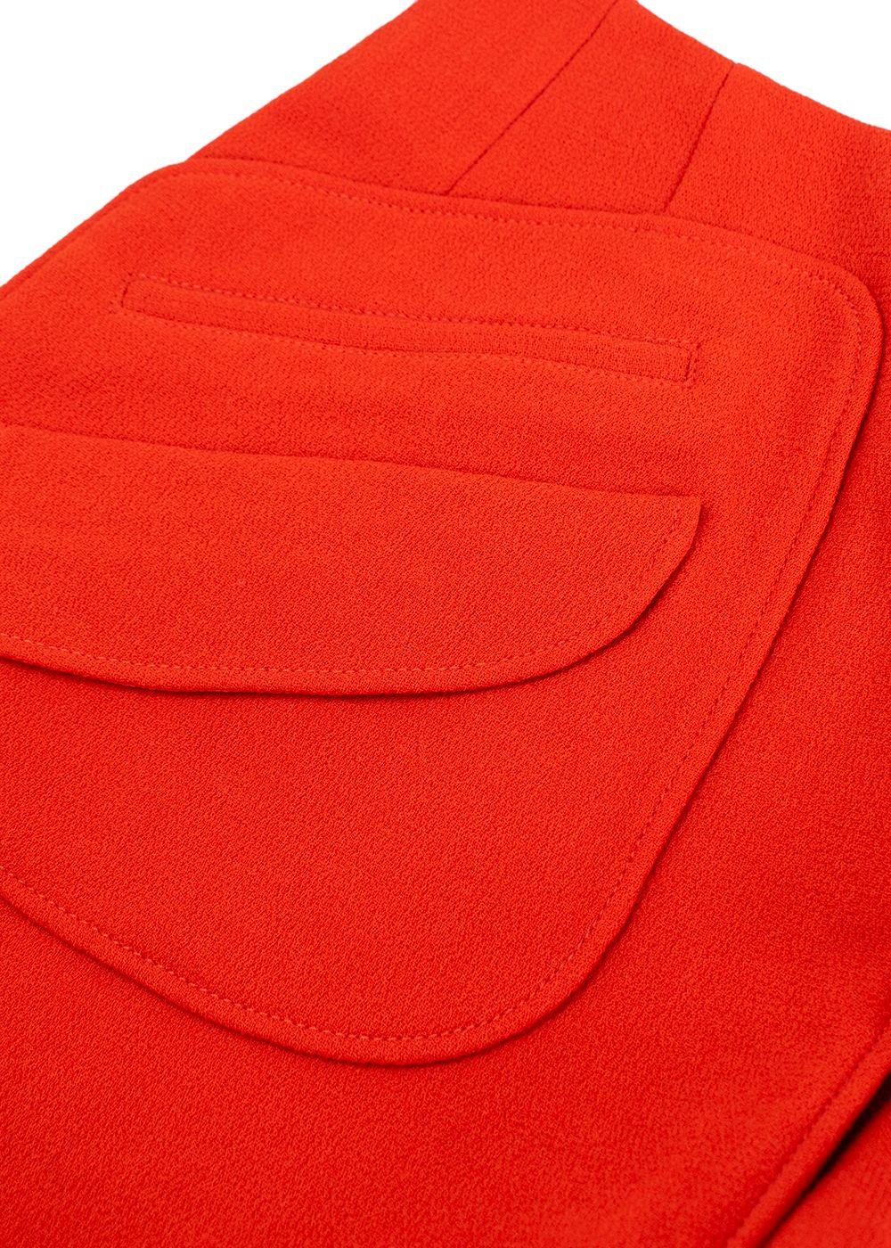 Dior Bright Orange Virgin Wool Mini Wrap Skirt