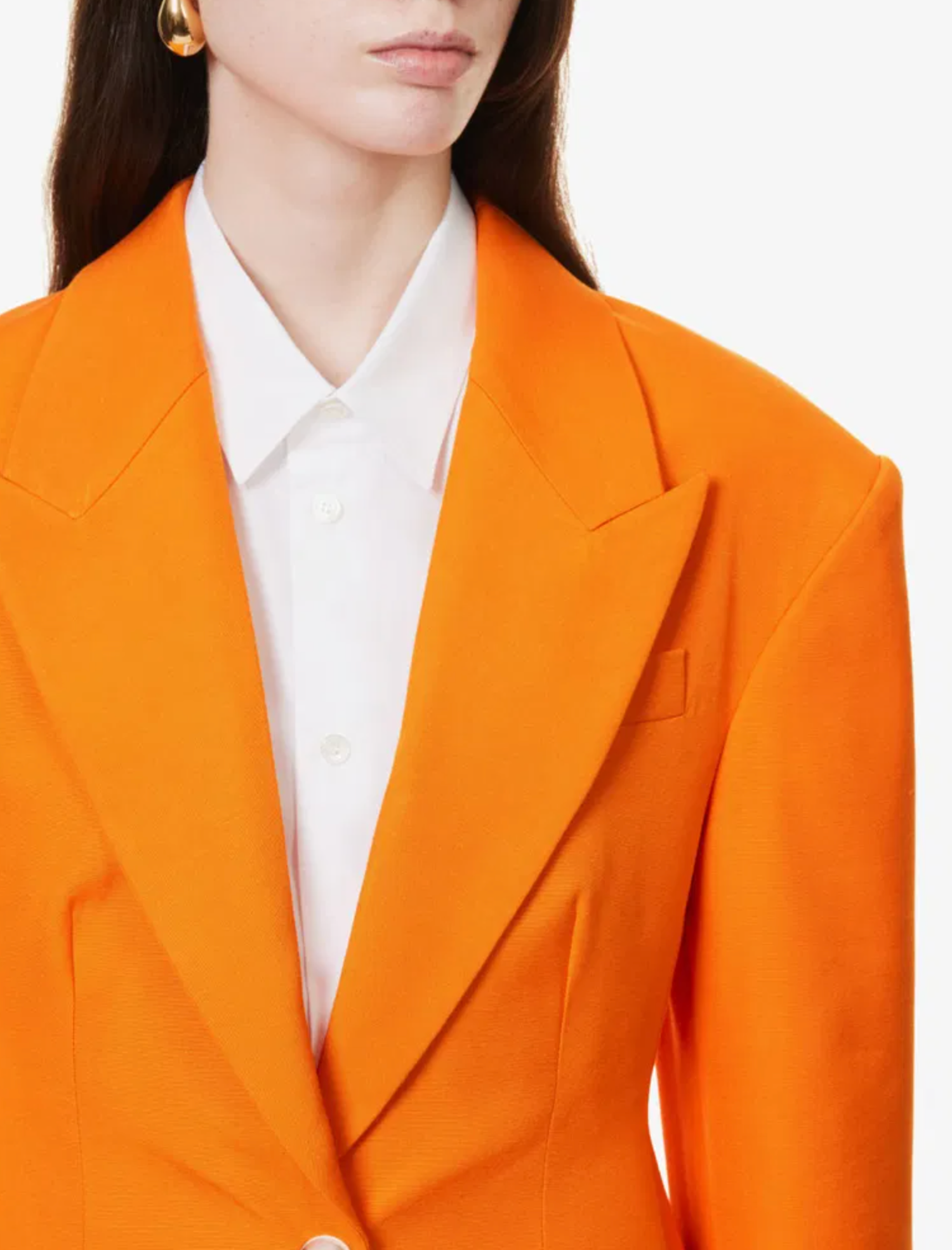Stella McCartney Peak-Lapel Padded-Shoulder Woven Blazer