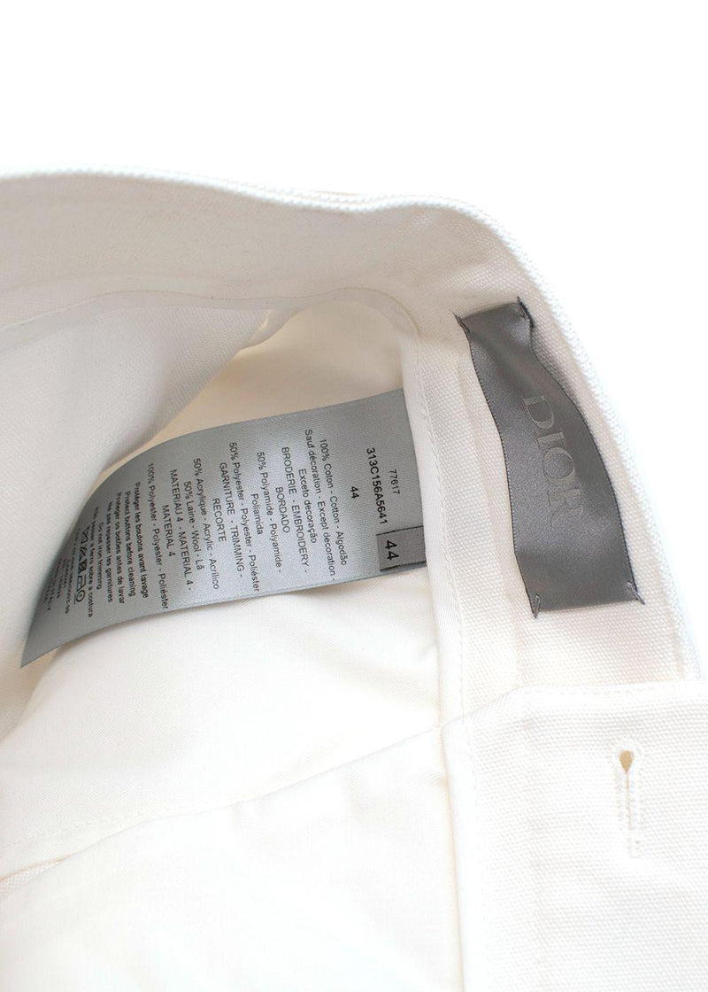 Dior Homme White Bunny Motif Tailored Shorts