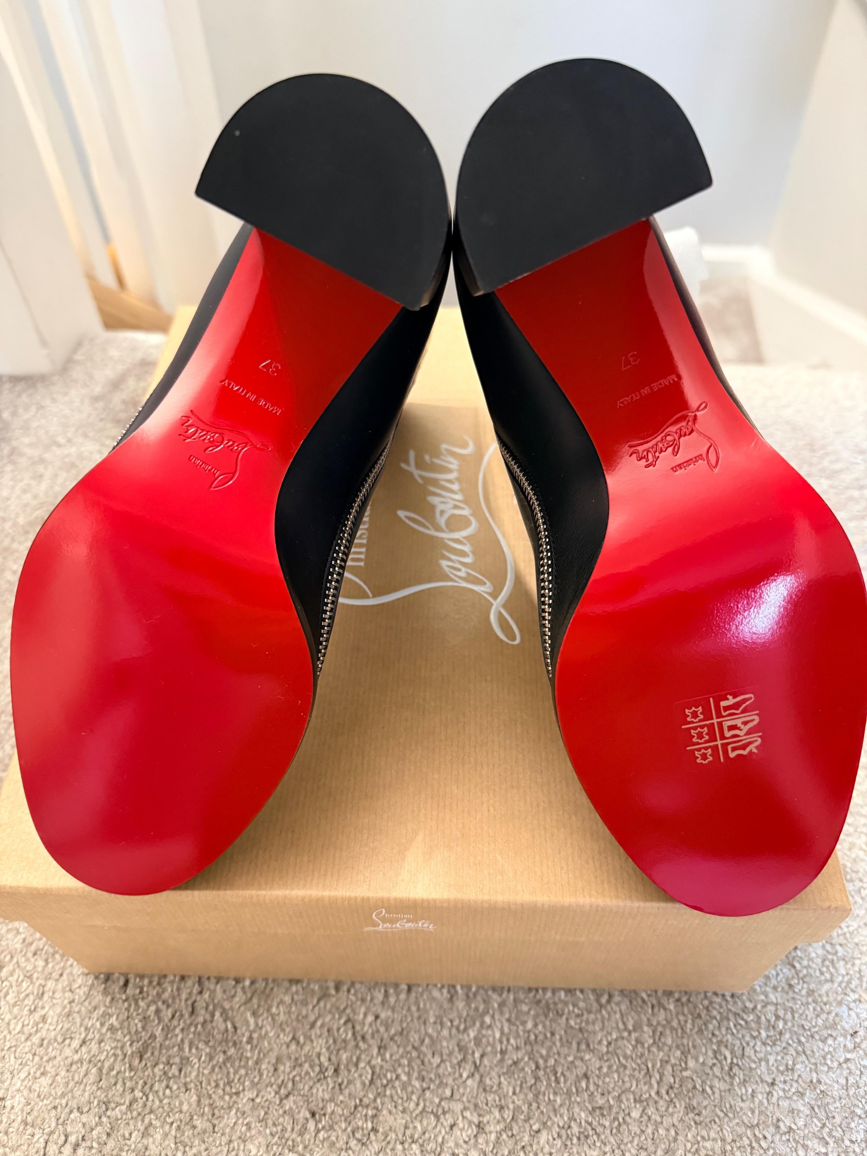 Christian Louboutin Black Leather Zip Booty