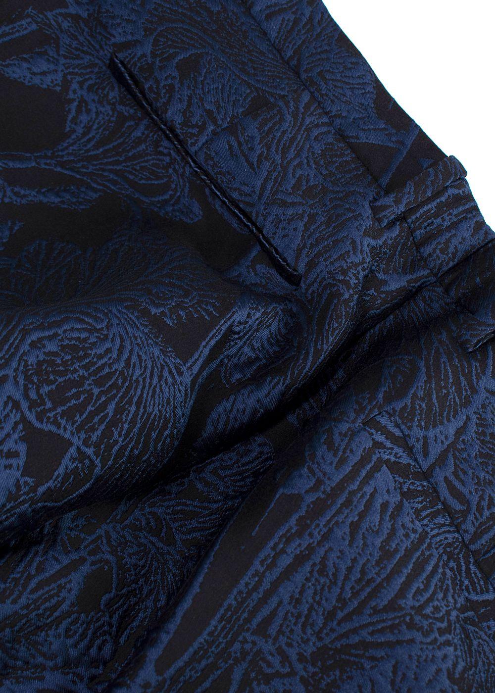 Roberto Cavalli Blue Tropical Brocade Trouser Suit