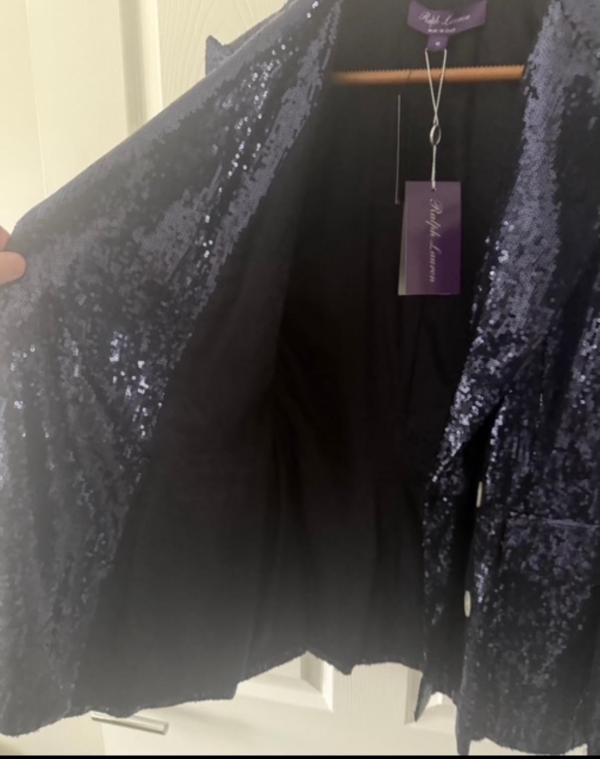 Ralph Lauren Collection Blue Sequin Camden Blazer