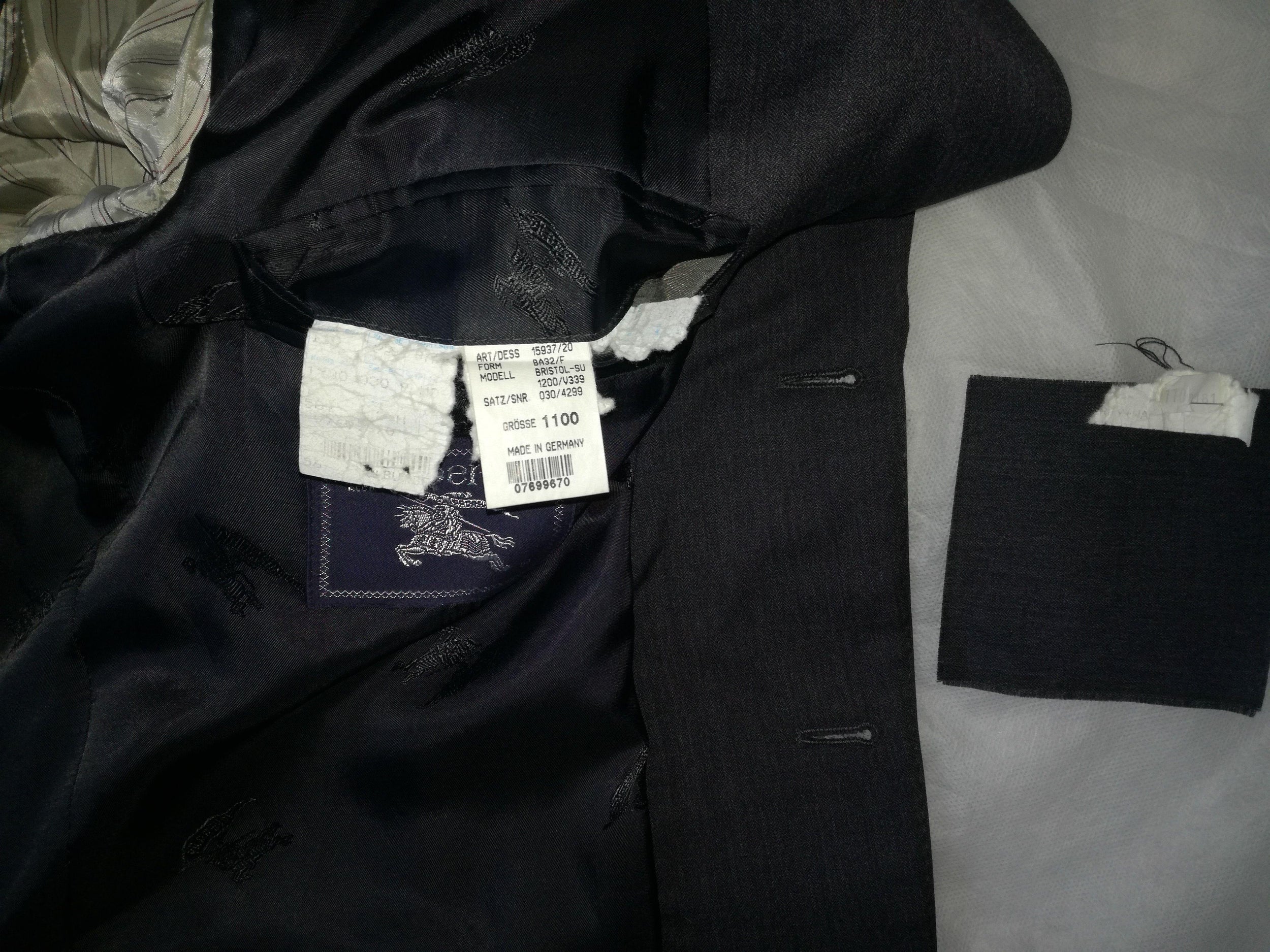 BURBERRYS' Bristol Dark Grey Single Breasted Wool Jacket
