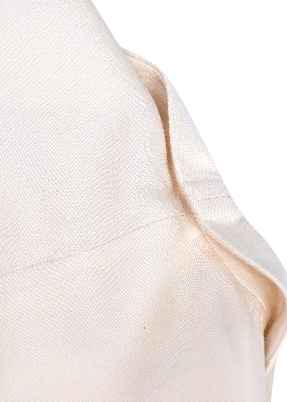 Cream Wool Blend Single Breasted Blazer