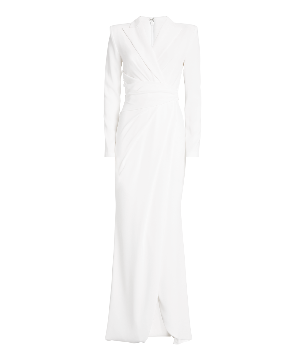 Draped Crepe Maxi Dress
