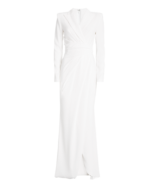 Talbot Runhof Draped Crepe Maxi Dress