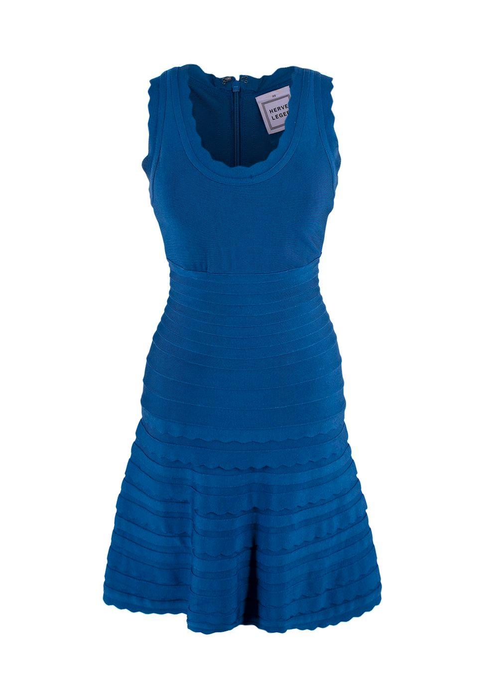 Herve Leger Blue Bandage Dress