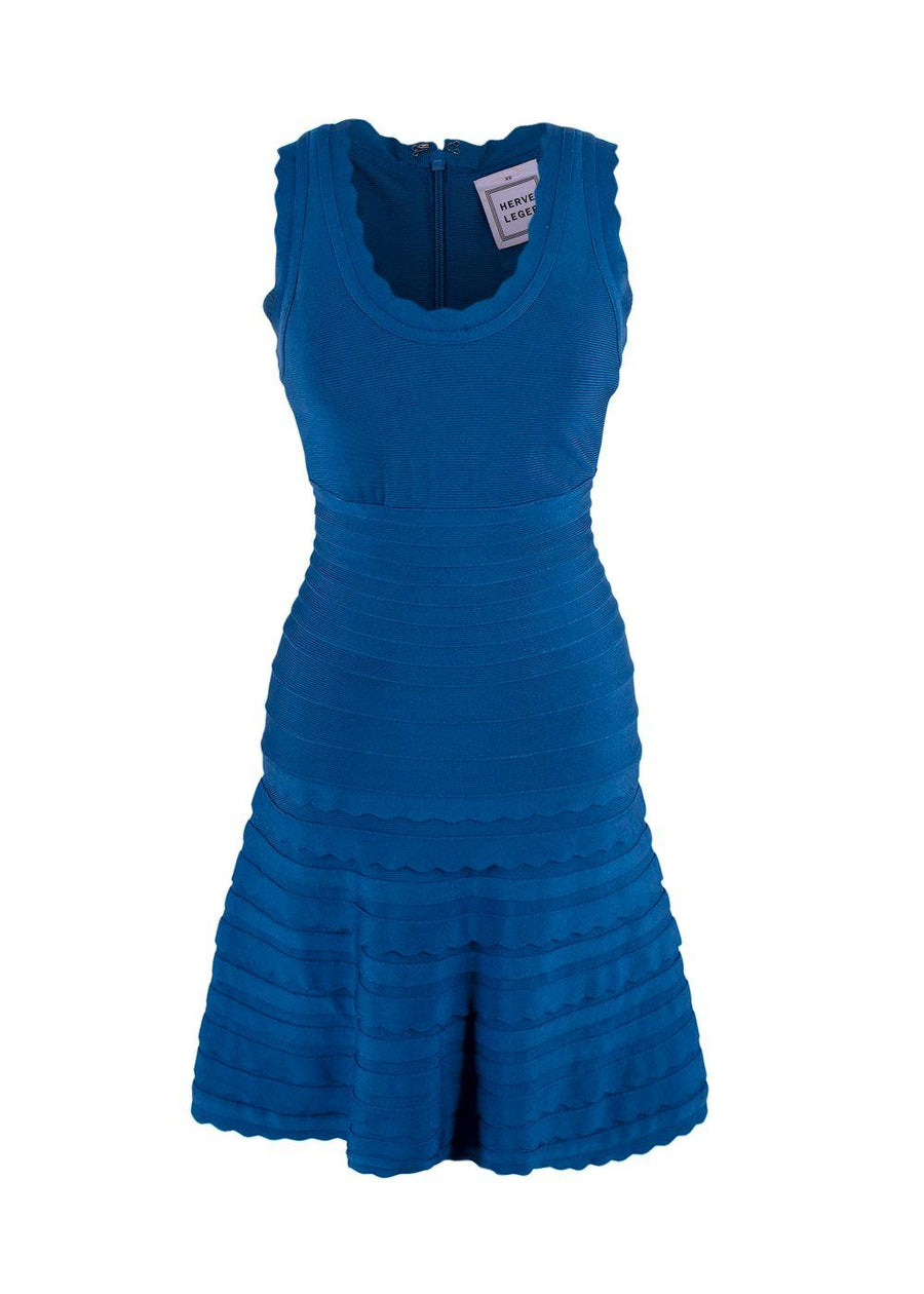 Herve Leger Blue Bandage Dress
