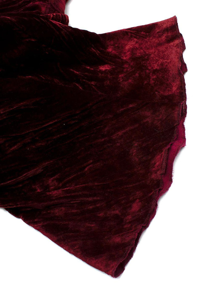 Etro Red Crushed Velvet Trousers