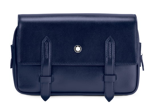 Montblanc Navy Blue Leather Meisterstück Messenger Bag