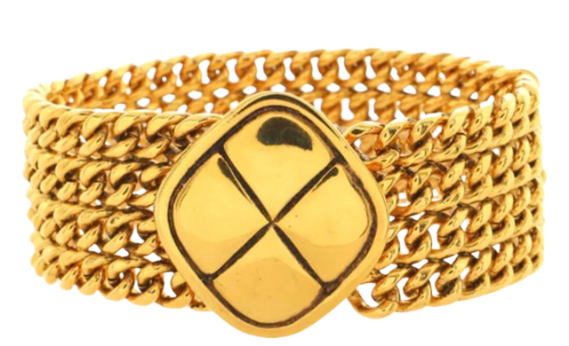 Chanel Vintage Gold Plated Chain Bracelet