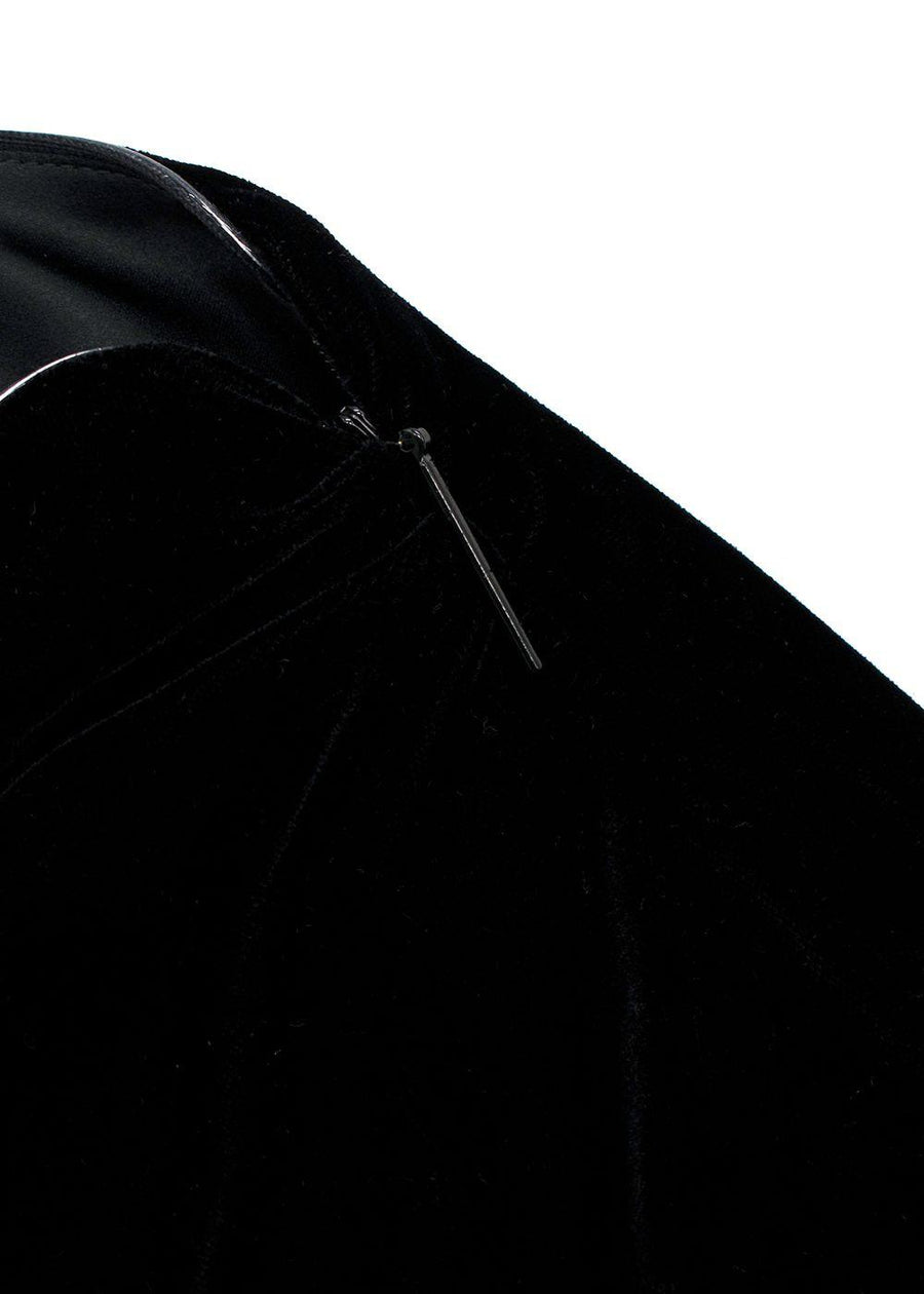 Giorgio Armani Black Gathered Velvet Blouse