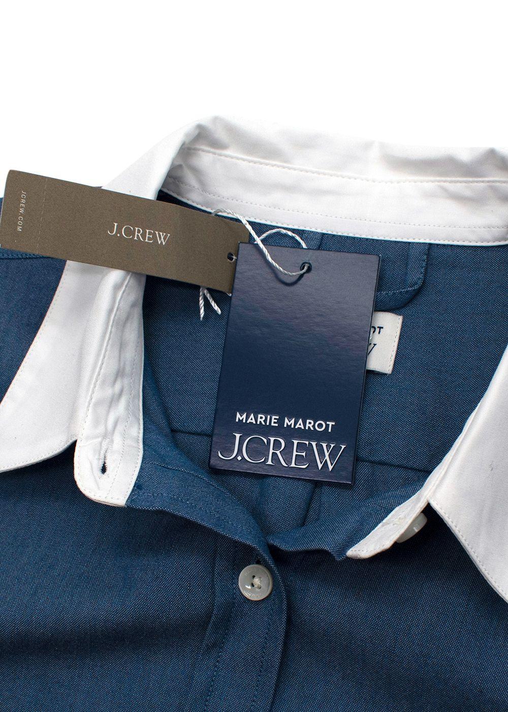 Navy White Collar  Shirt