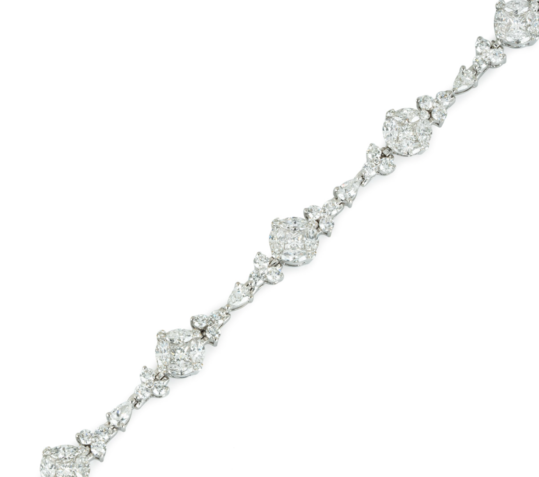 18ct white gold & white diamond bracelet 6.77TDW
