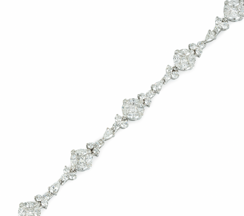 18ct white gold & white diamond bracelet 6.77TDW