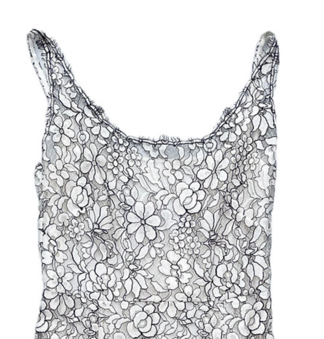 White Floral Lace Frilled Dress
