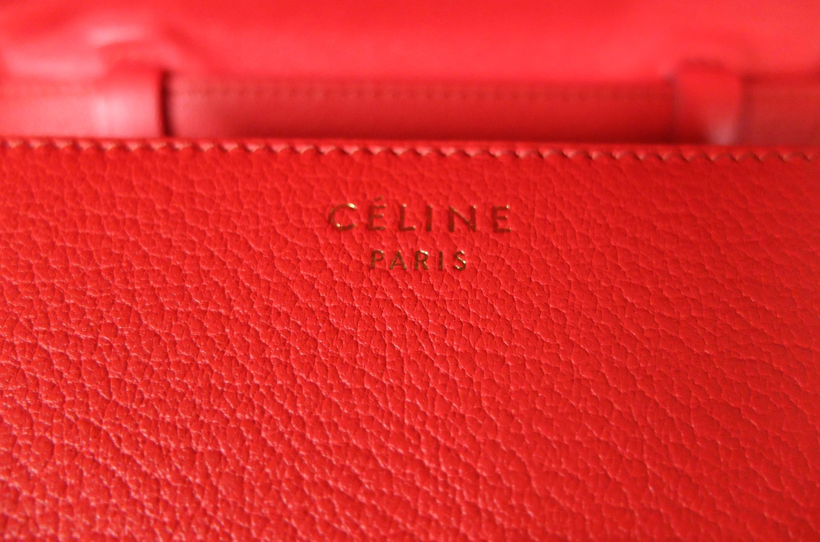 Celiné Red Leather Classic Mini Box Bag