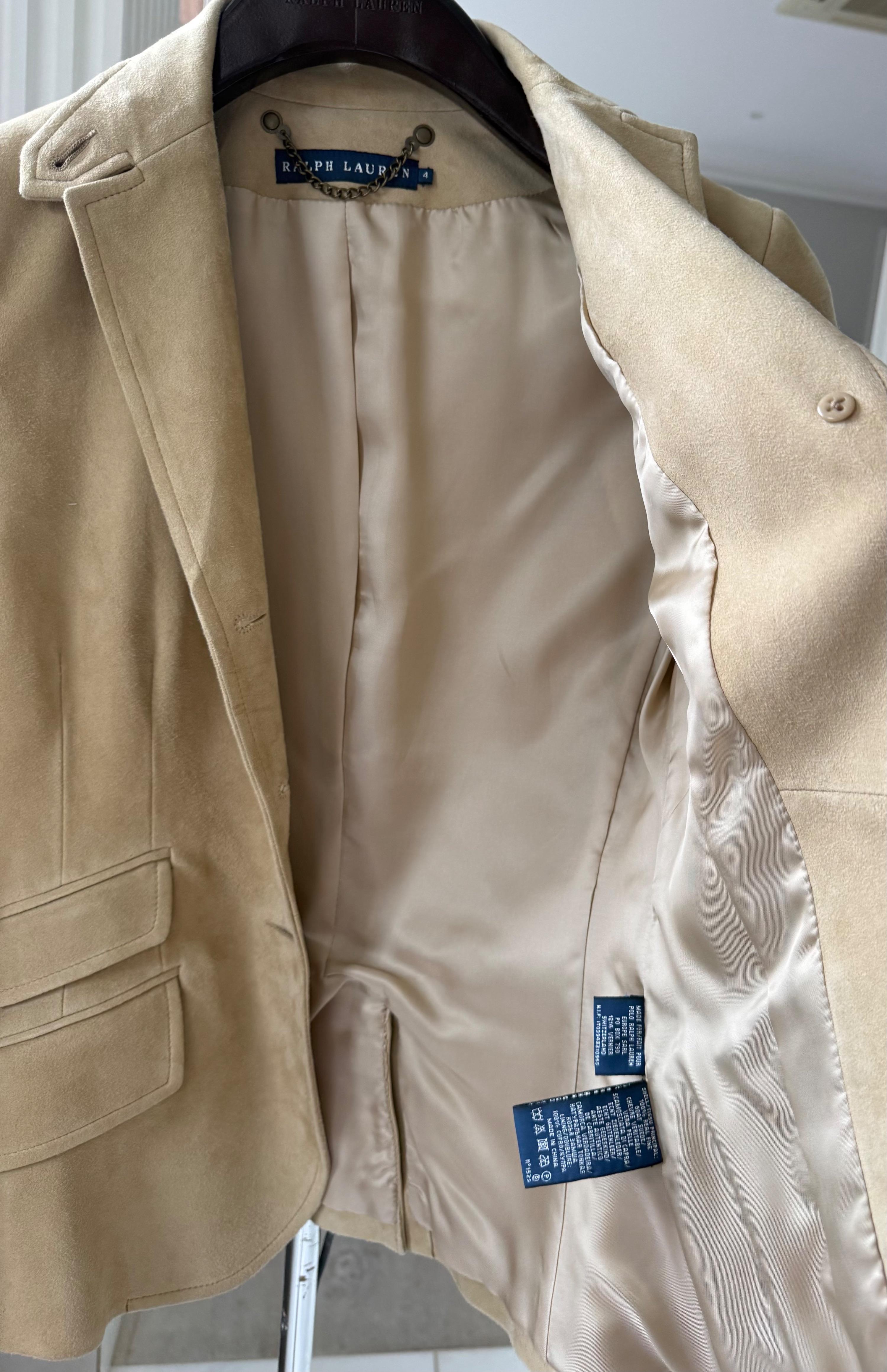 Ralph Lauren Beige Suede Blazer