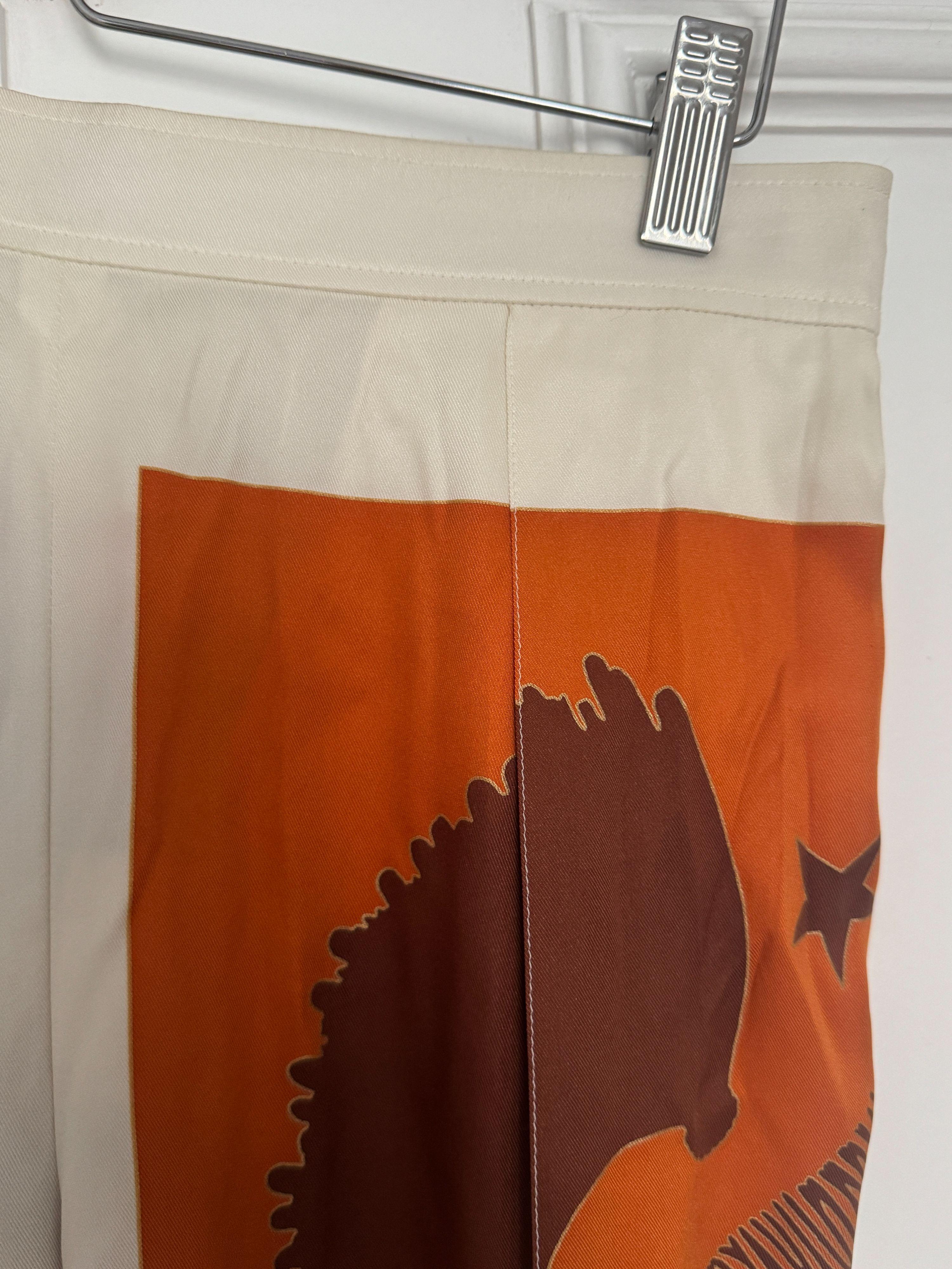 Hermes Printed Silk Palazzo Pants
