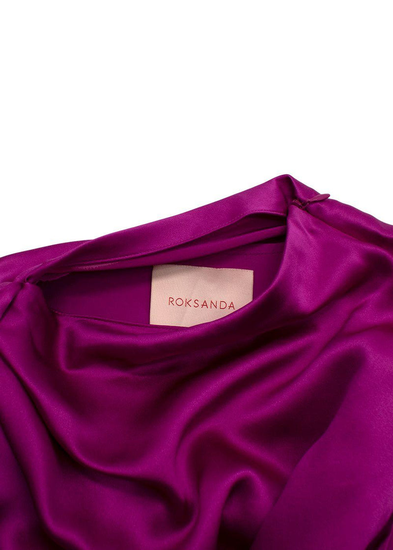 Roksanda Fushia Orien Asymmetrical Silk Draped Gown