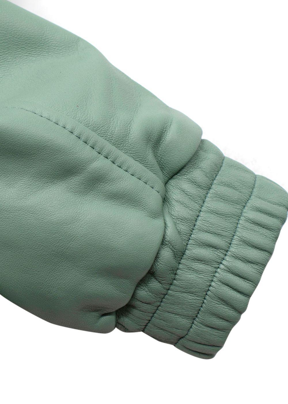 Lou Lou Studio Mint Brava Oversized Leather Bomber Jacket