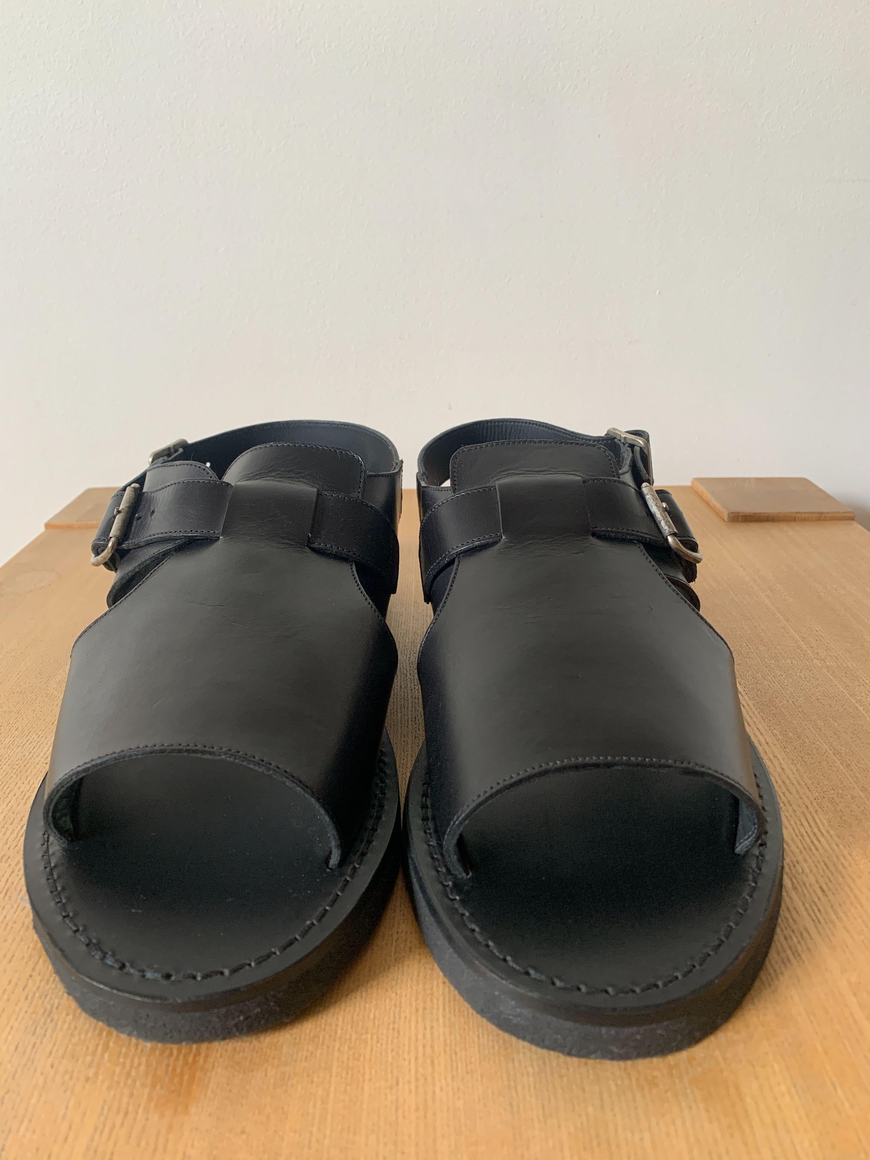 Margaret Howell Black Leather Men's Sandals