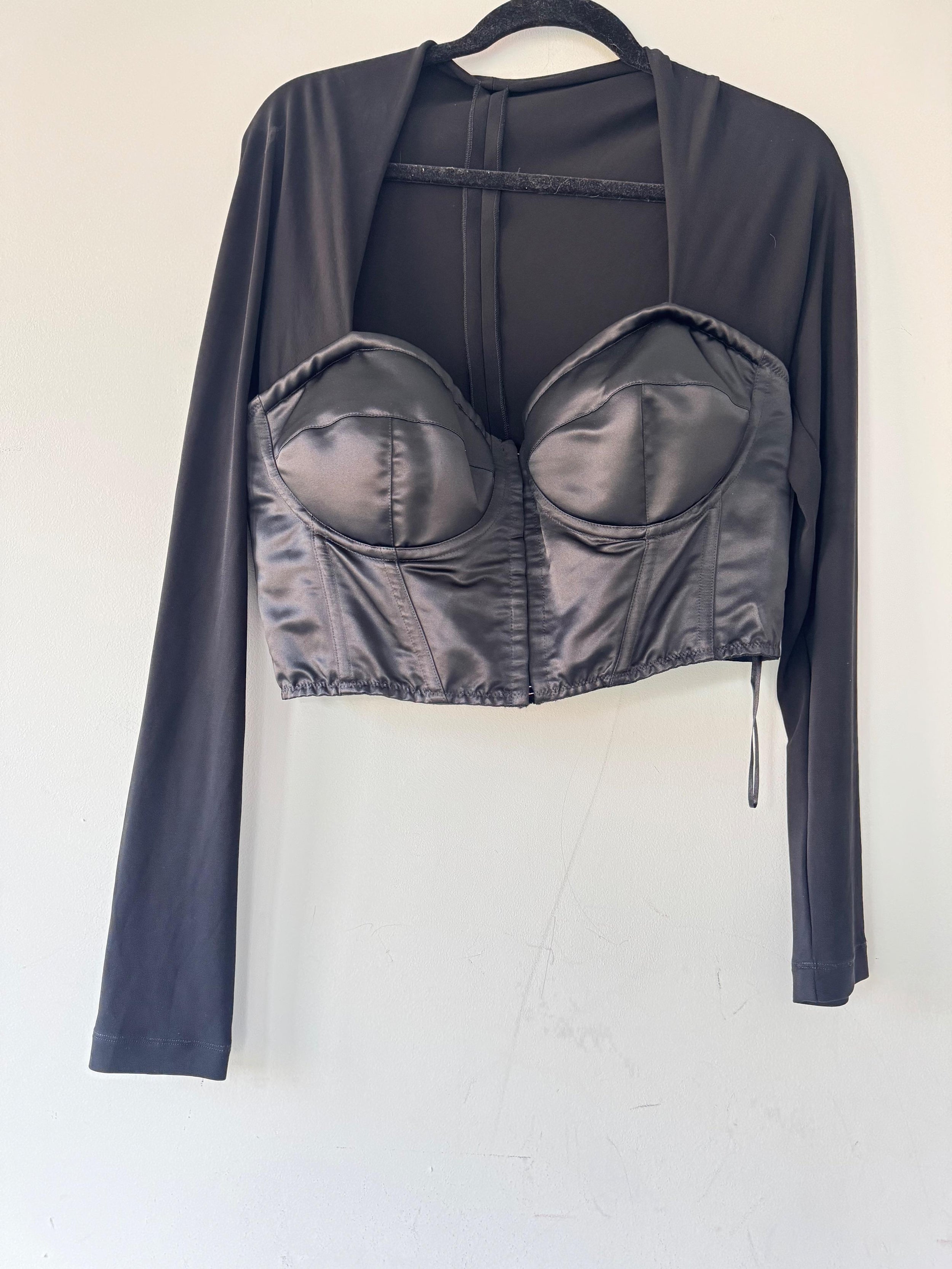 Black Square Neck Corset Top