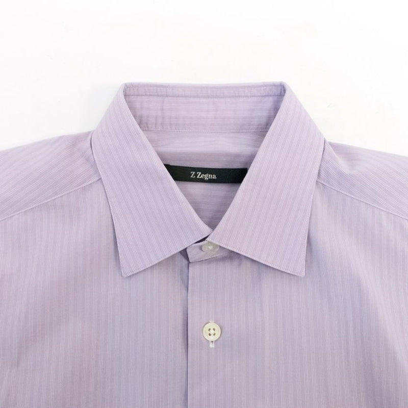 Z Zenga Lilac Striped Button Up