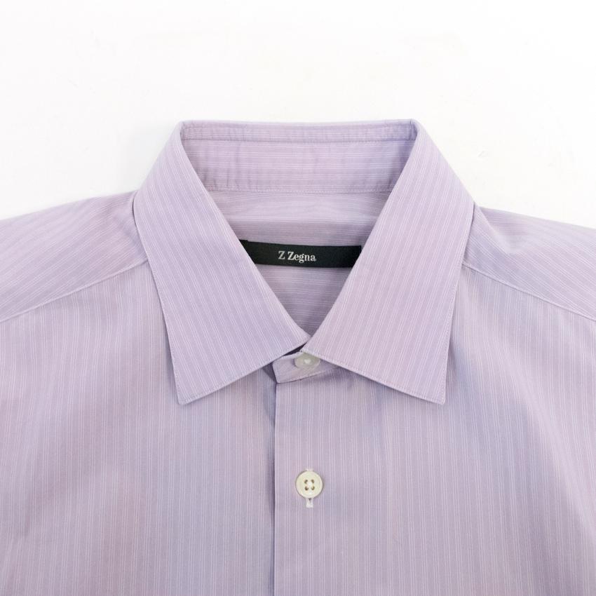 Z Zenga Lilac Striped Button Up