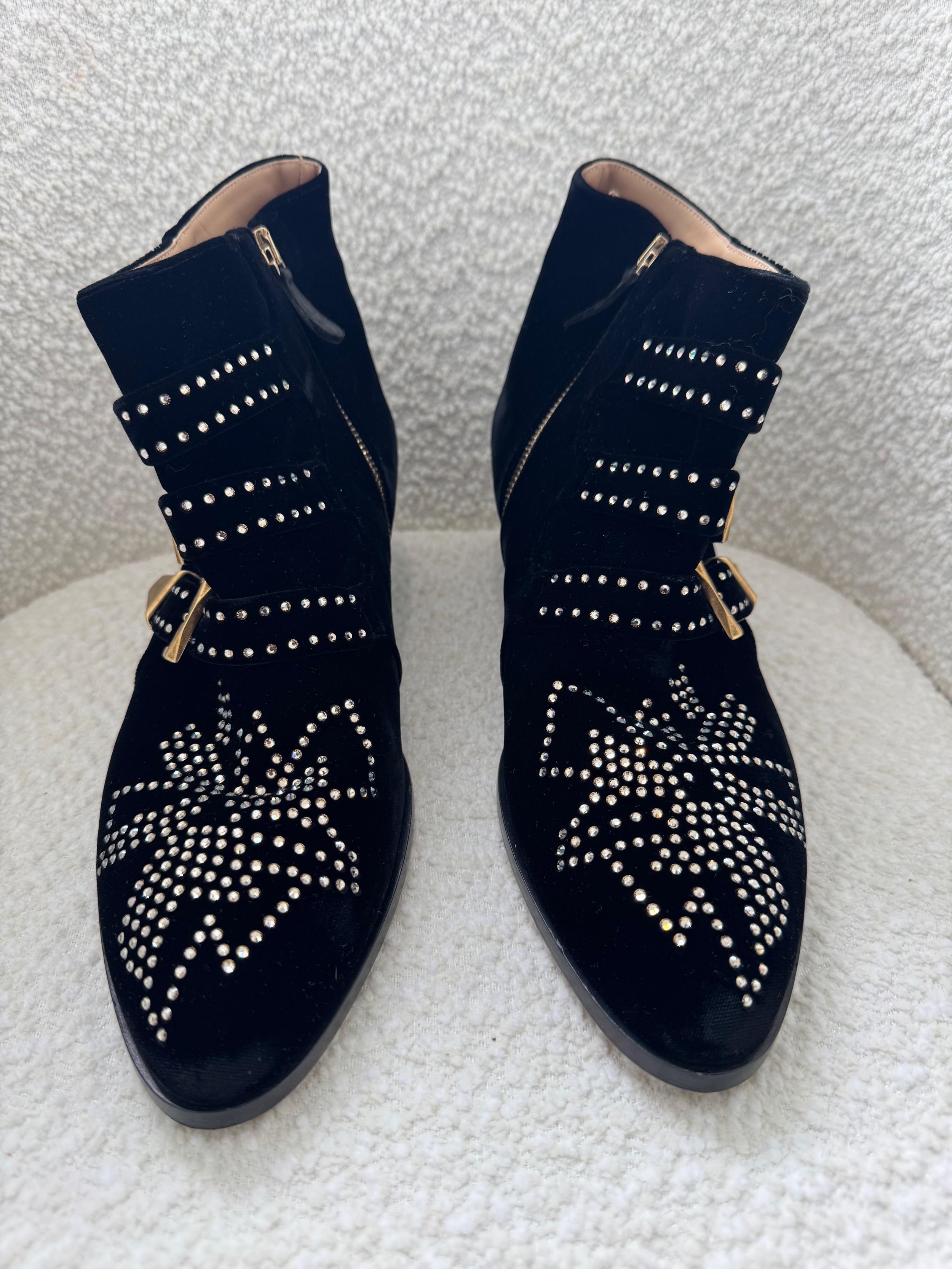 Chloe Black Studded Susanna Boots