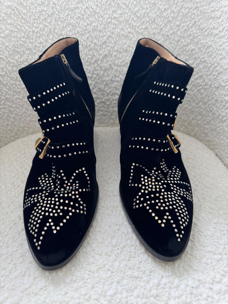 Chloe Black Studded Susanna Boots