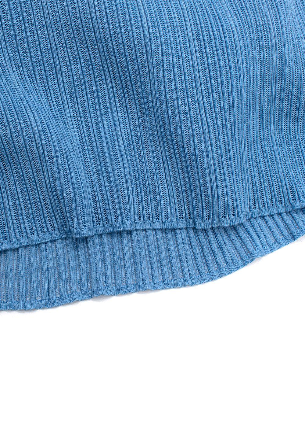 Hermes Royal Blue Slouched Sleeve Woven Dress