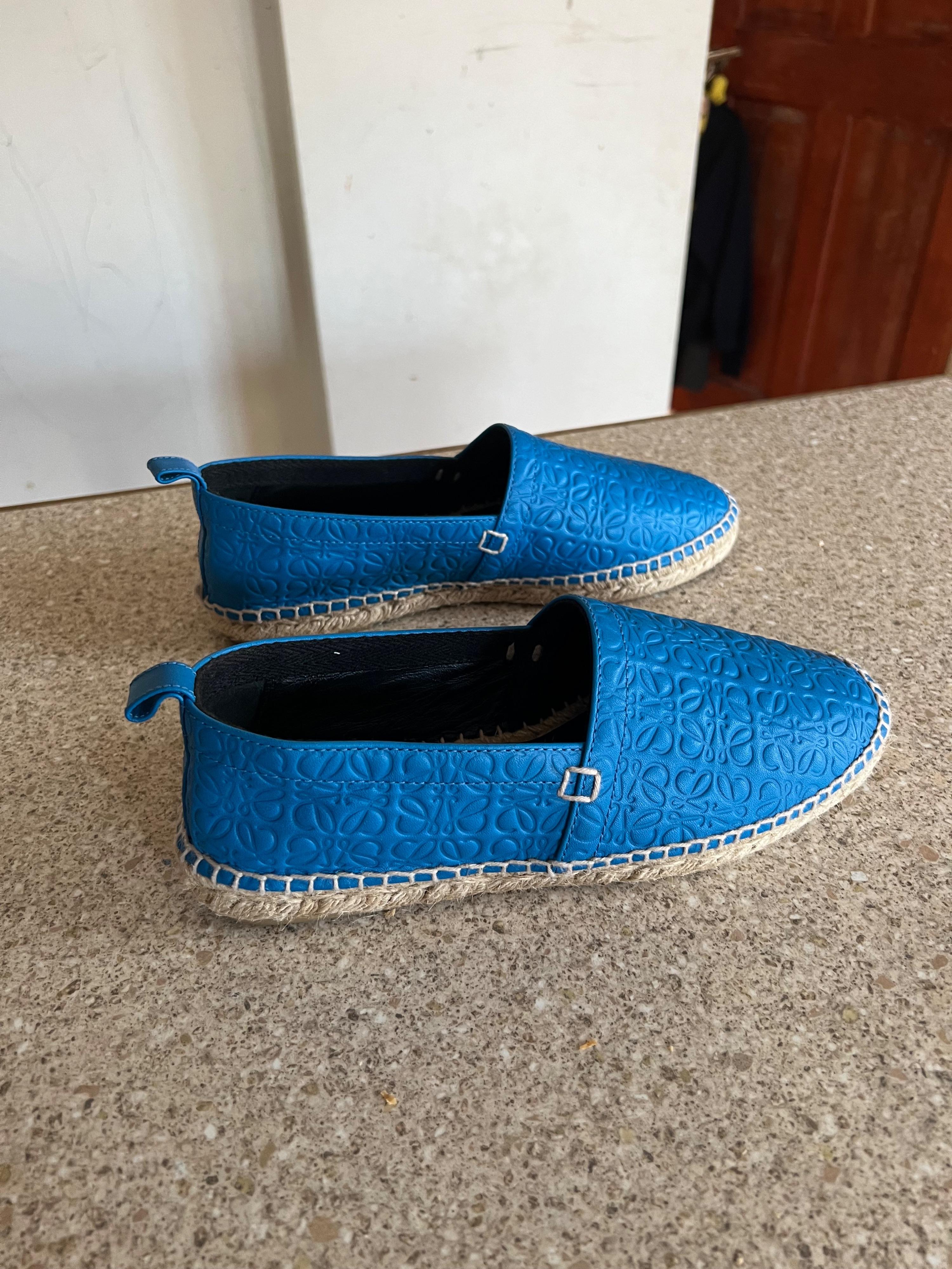 Loewe Blue Leather Espadrilles