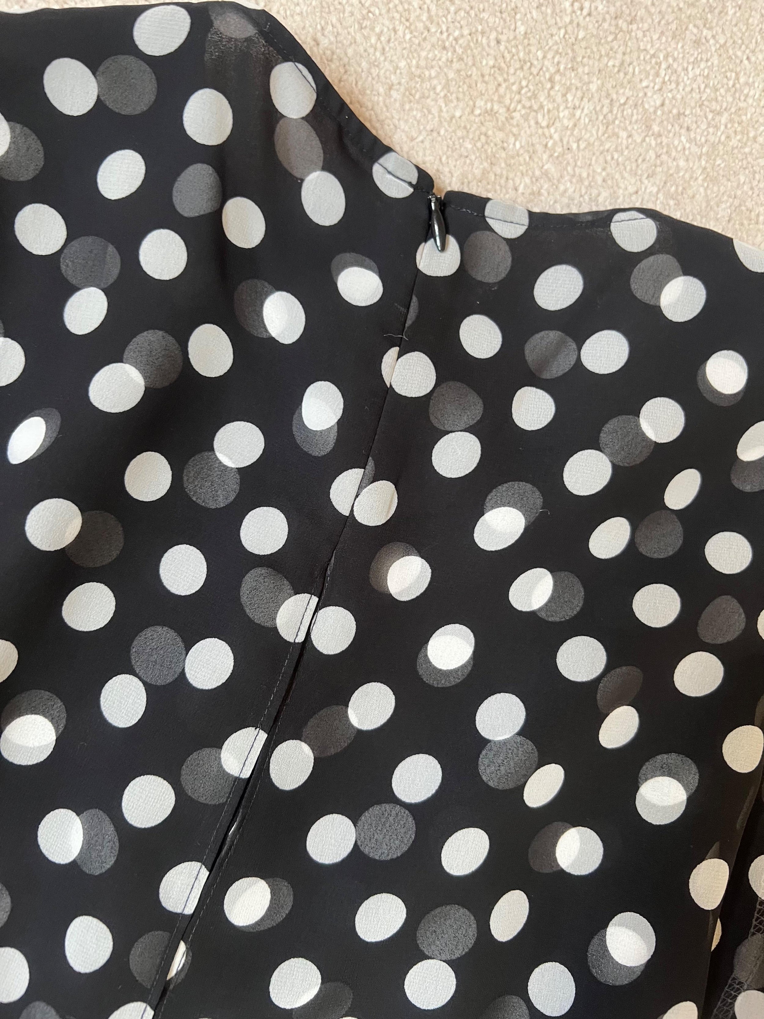 Sleeveless Polka-Dot Popover Dress
