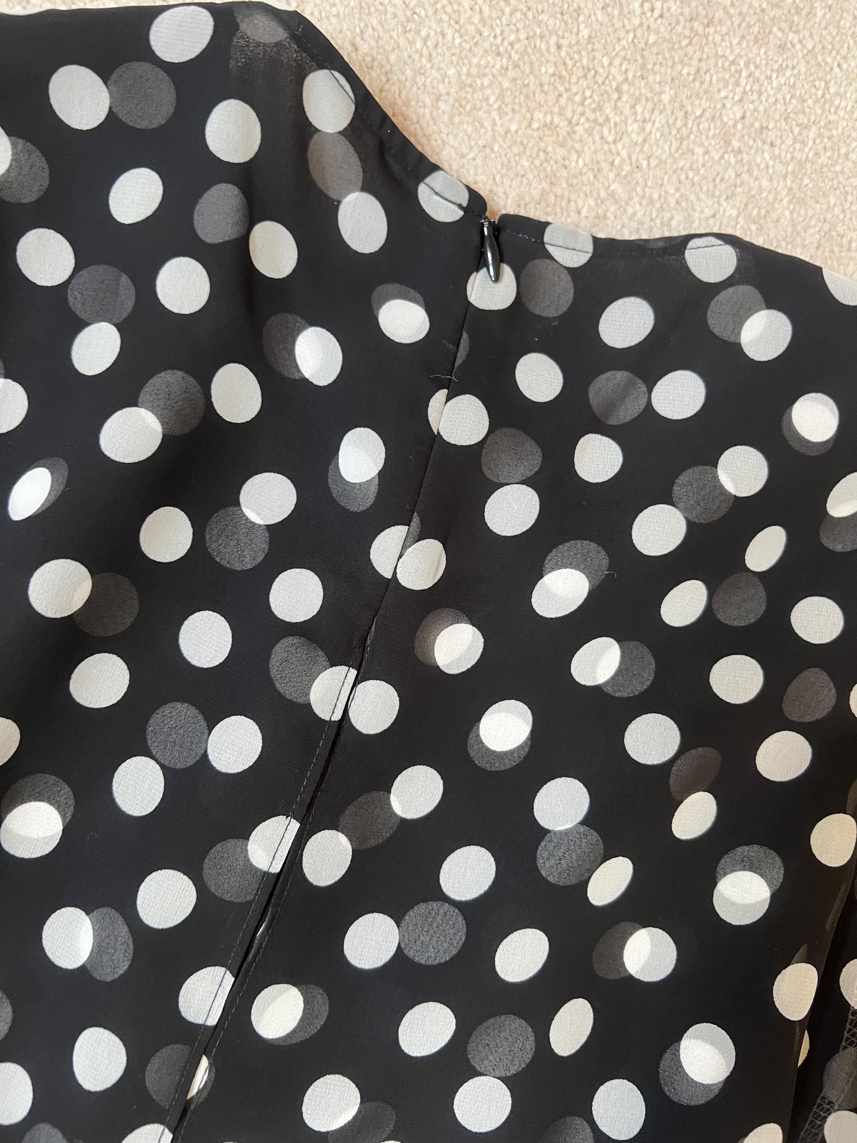 Sleeveless Polka-Dot Popover Dress