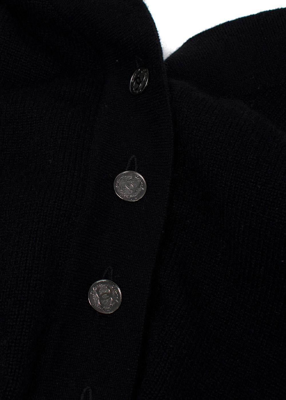 Chanel Cashmere Black Button-down Sleeveless Top