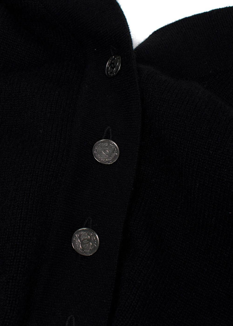 Chanel Cashmere Black Button-down Sleeveless Top
