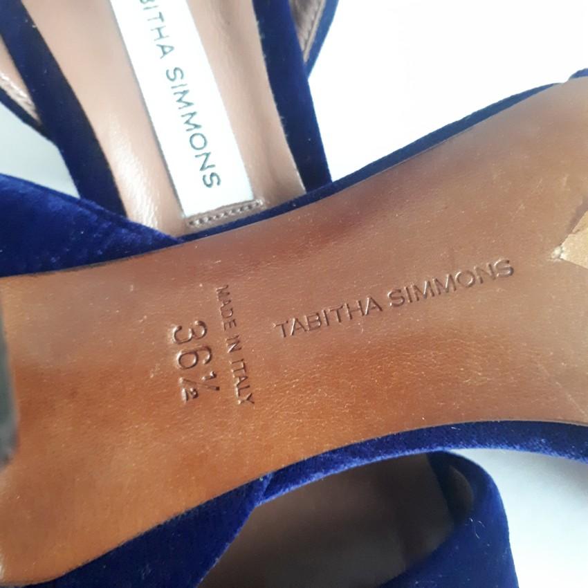 Tabitha Simmons Blue Velvet Leticia Sandals